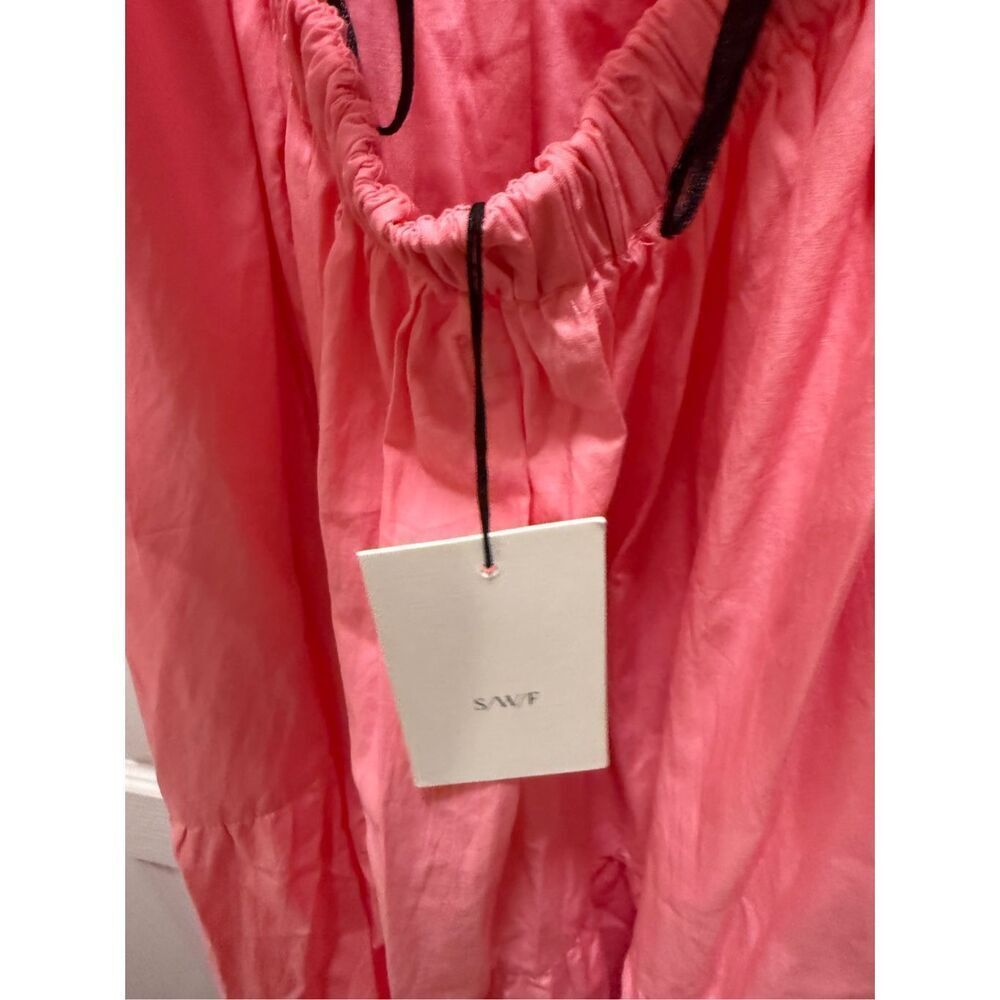 S/W/F Tie Up Maxi Dress In Pink Wedding Guest  Vacation Beach Dress size S NWT - Picture 6 of 6